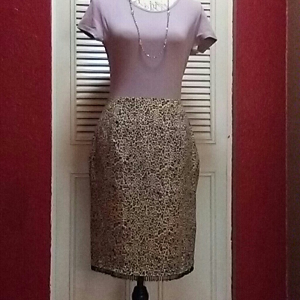 Allison Taylor Petite Leopard Print Skirt